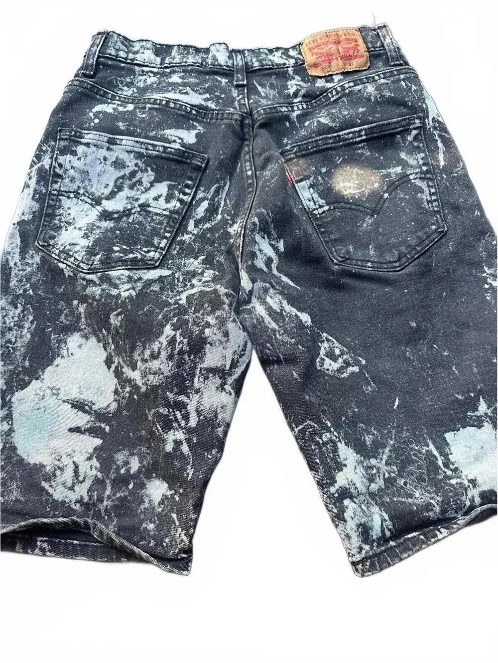 Levi's 569 Black Bleach Wash Denim Shorts W31